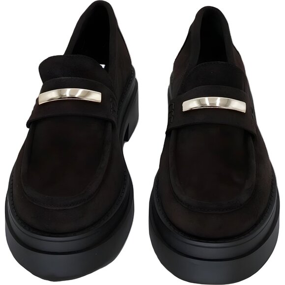 Steve Madden Rodrigo Platform Loafers Brown Suede Metal Bit Women's US 8.5M - Picture 5 of 6